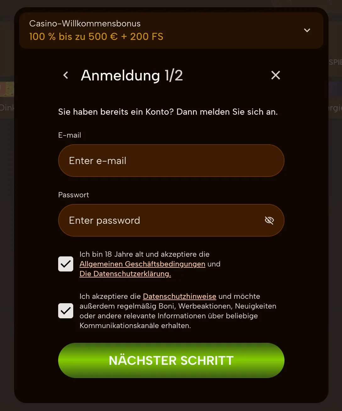 LuckyMinning Casino Registrierung – Jetzt Konto erstellen